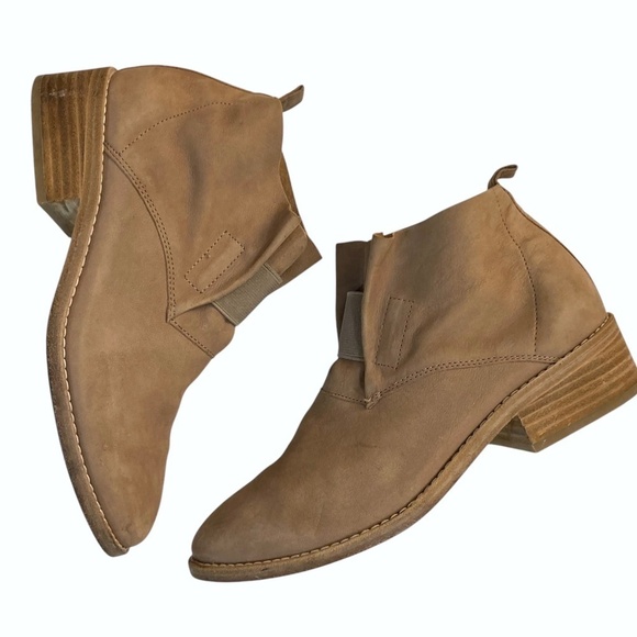 EILEEN FISHER Soul Nubuck Leather Ankle Desert Boots Antelope Brown - Picture 6 of 12